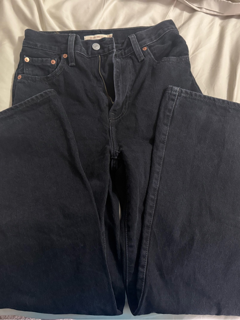Levi’s Women’s Black Ribcage Wide leg Jeans